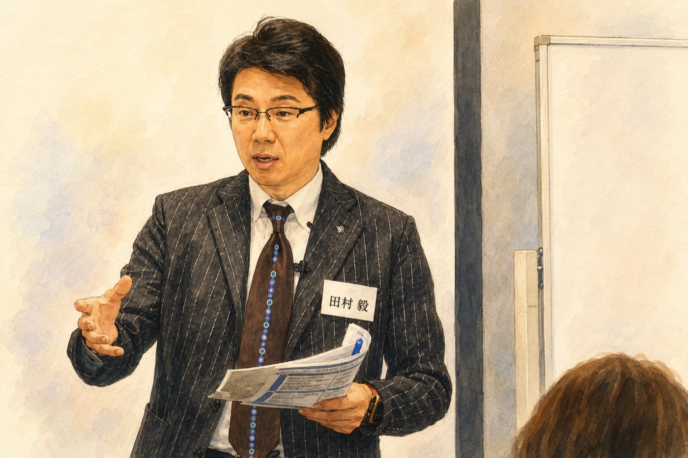 資料を手に話す田村講師